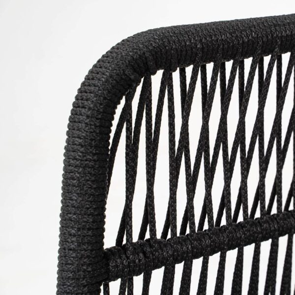 MARK Set Σαλόνι Κήπου 4 τεμαχίων Acacia Φυσικό, Rope Wicker Μαύρο, Μαξιλάρια Μπεζ 2 Πολυθρόνες+Καναπές+Τραπεζάκι - Image 6