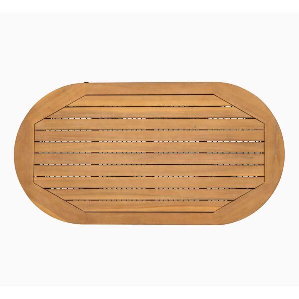 MARK Set Σαλόνι Κήπου 4 τεμαχίων Acacia Φυσικό, Rope Wicker Μαύρο, Μαξιλάρια Μπεζ 2 Πολυθρόνες+Καναπές+Τραπεζάκι - Image 8