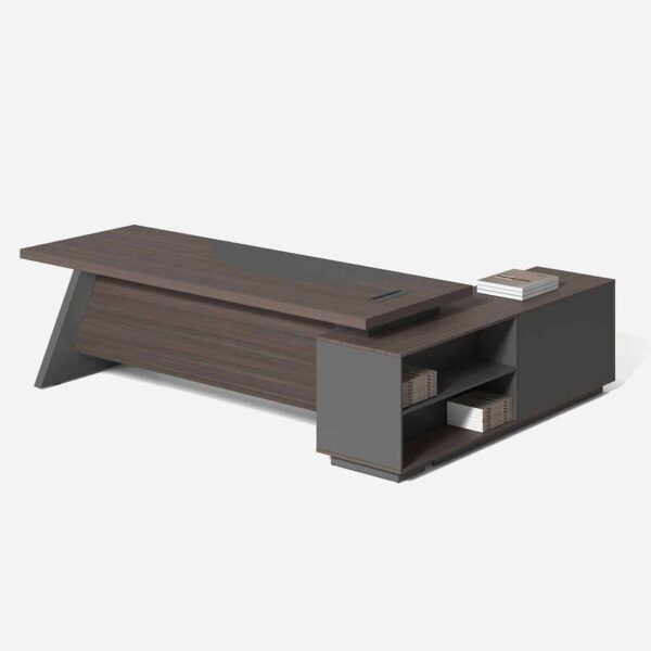 MASTER Γραφείο Αριστερή Γωνία, Απόχρωση Grey Walnut 160x80x75/160x40x62 cm - Image 3