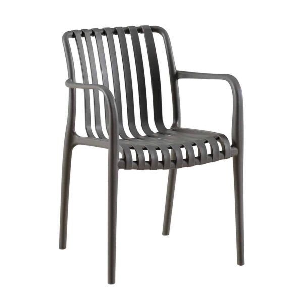 MODA-N Πολυθρόνα Στοιβαζόμενη PP, Στοιβαζόμενη Απόχρωση Γκρι 56x57x81cm - Image 2