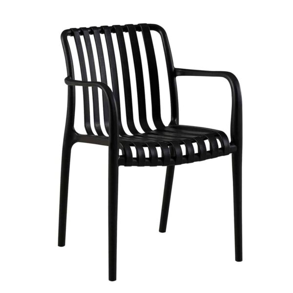 MODA-N Πολυθρόνα Στοιβαζόμενη PP, Στοιβαζόμενη Απόχρωση Μαύρο 56x57x81cm - Image 2