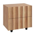 MOTION Κομοδίνο με 2 Συρτάρια, Απόχρωση Φυσικό 48x40x50cm - Image 2