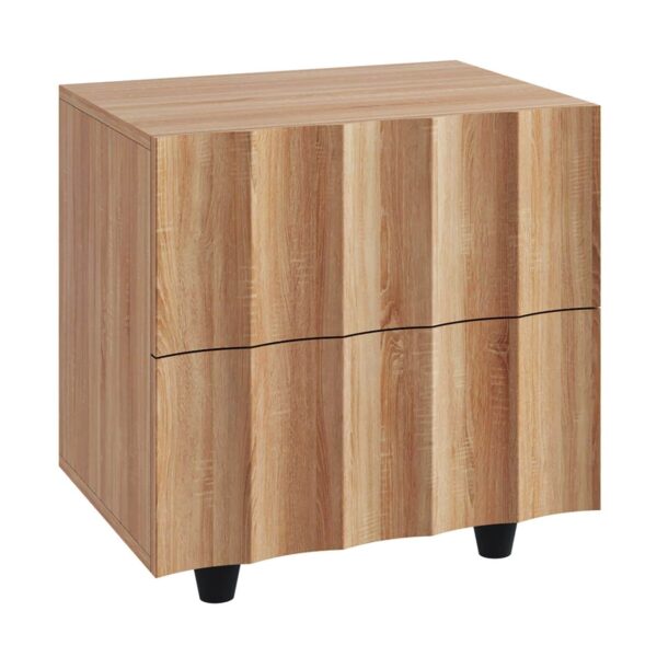 MOTION Κομοδίνο με 2 Συρτάρια, Απόχρωση Φυσικό 48x40x50cm - Image 2