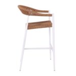 MADY Σκαμπό Bar, ALU Άσπρο, Rope Wicker Φυσικό 56x58x105cm - Image 3