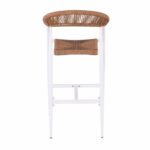 MADY Σκαμπό Bar, ALU Άσπρο, Rope Wicker Φυσικό 56x58x105cm - Image 4
