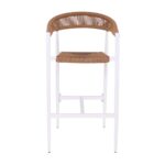 MADY Σκαμπό Bar, ALU Άσπρο, Rope Wicker Φυσικό 56x58x105cm - Image 5