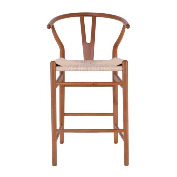 LIMA Σκαμπό BAR, Ξύλο Οξιά, Καρυδί, Κάθισμα Paper Rope Φυσικό (ύψος καθ.67cm) 55x53x67/98cm - Image 5