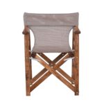 Σκηνοθέτη Πολυθρόνα Οξιά, Βαφή Εμποτισμού Καρυδί, Textilene Sand Beige, Πτυσσόμενη 60x51x85cm - Image 4