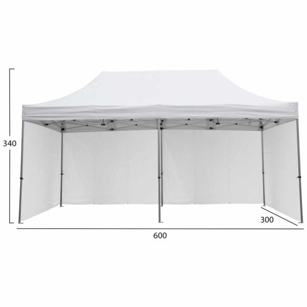 GAZEBO ΕΠΑΓΓΕΛΜΑΤΙΚΟ ΒΑΡΕΩΣ ΤΥΠΟΥ CRESSEN HM21099.01 ΠΤΥΣΣΟΜΕΝΟ ΑΛΟΥΜΙΝΙΟΥ 3x6x3,4Yμ - Image 2