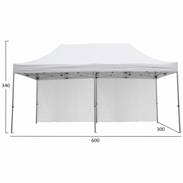 GAZEBO ΕΠΑΓΓΕΛΜΑΤΙΚΟ ΒΑΡΕΩΣ ΤΥΠΟΥ CRESSEN HM21099 ΠΤΥΣΣΟΜΕΝΟ ΑΛΟΥΜΙΝΙΟΥ 3x6x3,4Yμ - Image 2
