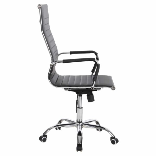 ΚΑΡΕΚΛΑ ΓΡΑΦΕΙΟΥ HM1059.31 ΜΑΥΡΟ PU BOSS ΔΙΕΥΘΥΝΤΟΥ ΠΟΔΙ ΧΡΩΜΙΟΥ 54x57x110Υεκ. - Image 4