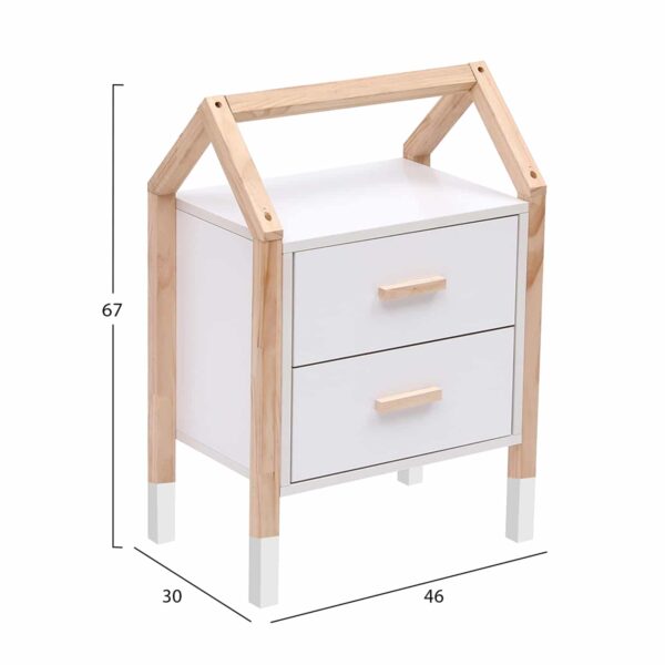 ΚΟΜΟΔΙΝΟ ΠΑΙΔΙΚΟ PEPE HM2489.03 ΛΕΥΚΗ ΜΕΛΑΜΙΝΗ-ΠΕΥΚΟ ΣΕ ΦΥΣΙΚΟ 46x30x67Υεκ. - Image 3