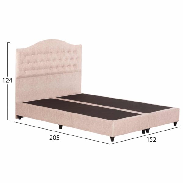 ΚΡΕΒΑΤΙ MALENA HM638.22 ΜΠΕΖ ΥΦΑΣΜΑ Τ. NUBUCK ΓΙΑ ΣΤΡΩΜΑ 150x200εκ. - Image 3