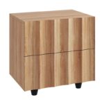 MOTION Κομοδίνο με 2 Συρτάρια, Απόχρωση Φυσικό 48x40x50cm