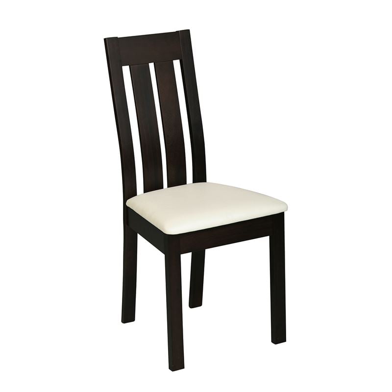 REGO Καρέκλα Οξιά Σκούρο Καρυδί REGO Καρέκλα Οξιά Σκούρο Καρυδί, PVC Εκρού 45x52x97cm - Image 1