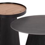 ΣΕΤ 2ΤΜΧ ΤΡΑΠΕΖΙΑ ΣΑΛΟΝΙΟΥ DUNCAN HM21081 MDF ΚΑΙ ΚΕΡΑΜΙΚΟ TOP Φ80εκ & Φ45εκ - Image 4