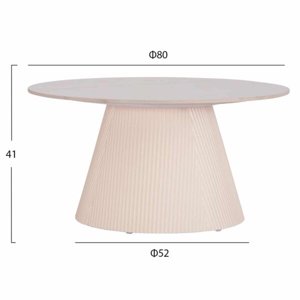 ΣΕΤ 2ΤΜΧ ΤΡΑΠΕΖΙΑ ΣΑΛΟΝΙΟΥ DUNCAN HM21082 MDF ΚΡΕΜ ΚΑΙ ΚΕΡΑΜΙΚΟ TOP Φ80εκ & Φ45εκ - Image 2