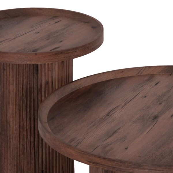 ΣΕΤ 2ΤΜΧ ΤΡΑΠΕΖΙΑ ΣΑΛΟΝΙΟΥ MARGON HM21084 MDF ΣΚΟΥΡΟ ΚΑΦΕ Φ80εκ & Φ45εκ - Image 4