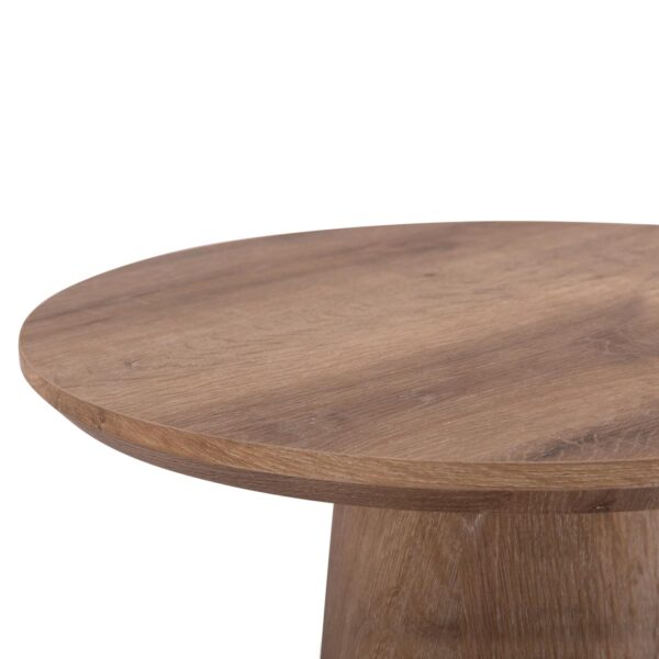 ΣΕΤ 2ΤΜΧ ΤΡΑΠΕΖΙΑ ΣΑΛΟΝΙΟΥ KARAN HM21085 MDF ΦΥΣΙΚΟ ΞΥΛΟΥ Φ80εκ & Φ45εκ - Image 5