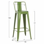 ΣΚΑΜΠΟ BAR ME ΠΛΑΤΗ ΜΕΤΑΛΛΙΚΟ MELITA-PRO HM8643.53 LIGHT OLIVE GREEN 42x42x100Υεκ. - Image 2