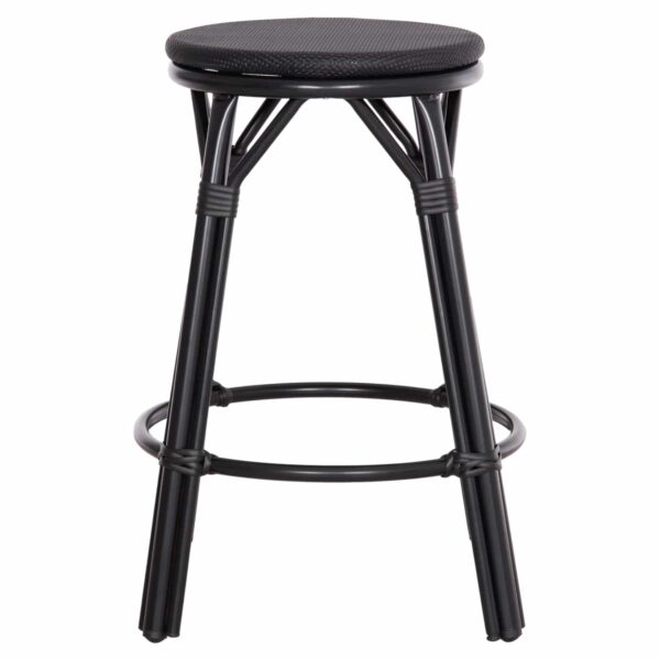 ΣΚΑΜΠΟ ΜΠΑΡ ΑΛΟΥΜΙΝΙΟΥ ΜΕΣΑΙΟΥ ΥΨΟΥΣ CHINO HM6286.02 BAMBOO LOOK & TEXTILENE ΜΑΥΡΟ 43x43x65Υεκ - Image 3