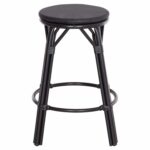 ΣΚΑΜΠΟ ΜΠΑΡ ΑΛΟΥΜΙΝΙΟΥ ΜΕΣΑΙΟΥ ΥΨΟΥΣ CHINO HM6286.02 BAMBOO LOOK & TEXTILENE ΜΑΥΡΟ 43x43x65Υεκ - Image 4