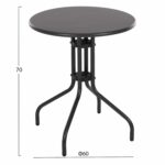 ΤΡΑΠΕΖΙ ΕΞ.ΧΩΡΟΥ ΣΤΡΟΓΓΥΛΟ LINO HM5973.01 ΜΕΤΑΛΛΙΚΟ ΓΚΡΙ Φ60x70Υεκ. - Image 2