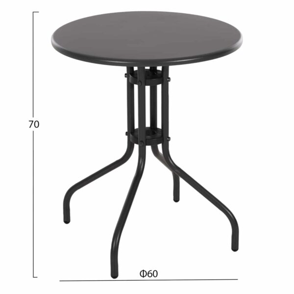 ΤΡΑΠΕΖΙ ΕΞ.ΧΩΡΟΥ ΣΤΡΟΓΓΥΛΟ LINO HM5973.01 ΜΕΤΑΛΛΙΚΟ ΓΚΡΙ Φ60x70Υεκ. - Image 2