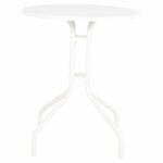 ΤΡΑΠΕΖΙ ΕΞ.ΧΩΡΟΥ ΣΤΡΟΓΓΥΛΟ LINO HM5973.02 ΜΕΤΑΛΛΙΚΟ ΛΕΥΚΟ Φ60x70Υεκ. - Image 3