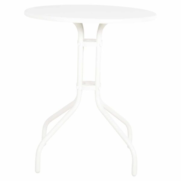 ΤΡΑΠΕΖΙ ΕΞ.ΧΩΡΟΥ ΣΤΡΟΓΓΥΛΟ LINO HM5973.02 ΜΕΤΑΛΛΙΚΟ ΛΕΥΚΟ Φ60x70Υεκ. - Image 3