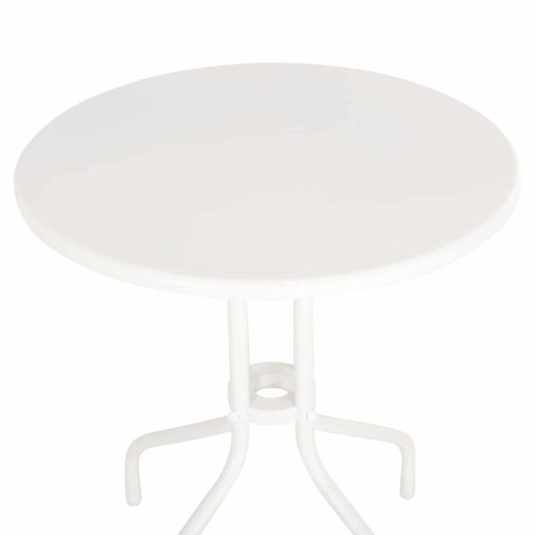 ΤΡΑΠΕΖΙ ΕΞ.ΧΩΡΟΥ ΣΤΡΟΓΓΥΛΟ LINO HM5973.02 ΜΕΤΑΛΛΙΚΟ ΛΕΥΚΟ Φ60x70Υεκ. - Image 4