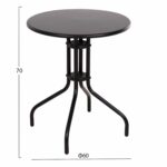 ΤΡΑΠΕΖΙ ΕΞ.ΧΩΡΟΥ ΣΤΡΟΓΓΥΛΟ LINO HM5973.03 ΜΕΤΑΛΛΙΚΟ ΜΑΥΡΟ Φ60x70Υεκ. - Image 2