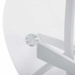 ΤΡΑΠΕΖΙ ΚΟΥΖΙΝΑΣ ΣΤΡΟΓΓΥΛΟ ΜΕΤΑΛ. JAFARU ΛΕΥΚΟ-ΓΥΑΛΙ ΑΣΦΑΛΕΙΑΣ Φ90X75Yεκ.HM8499.03 - Image 4