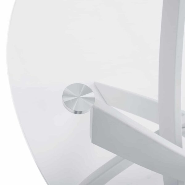 ΤΡΑΠΕΖΙ ΚΟΥΖΙΝΑΣ ΣΤΡΟΓΓΥΛΟ ΜΕΤΑΛ. JAFARU ΛΕΥΚΟ-ΓΥΑΛΙ ΑΣΦΑΛΕΙΑΣ Φ90X75Yεκ.HM8499.03 - Image 4