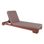 VERANO Ξαπλώστρα (B) Acacia με Μαξιλάρι 70x207cm Πάχος 8cm, Ύφασμα Απόχρωση Cappuccino 75x213x15cm+Μαξ.70x207x8cm