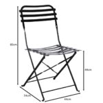 ΖΑΠΠΕΙΟΥ Καρέκλα Κήπου - Βεράντας, Πτυσσόμενη, Μέταλλο Βαφή Μαύρο 44x54x85cm - Image 3