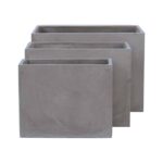 FLOWER POT-2  Set 3 τεμαχίων Cement Grey 50x20x40 - 60x30x45 - 70x40x50 - Image 2