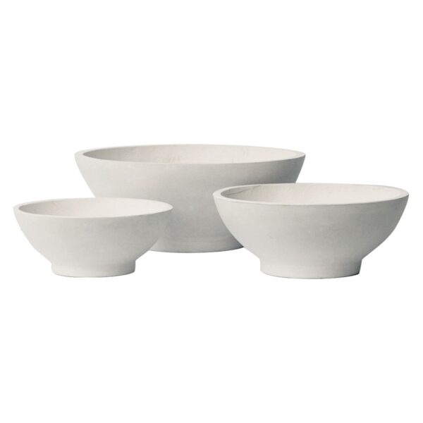 FLOWER POT-9  Set 3 τεμαχίων Απόχρωση Milk White Φ45x18 - Φ55x22 - Φ74x30cm - Image 2