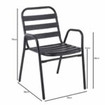 FANTIC Πολυθρόνα Μέταλλο - Αλουμίνιο Βαφή Ανθρακί, Στοιβαζόμενη 54x58x76cm - Image 3