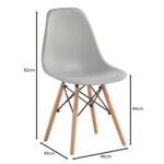 ART Wood Καρέκλα Τραπεζαρίας - Κουζίνας, Πόδια Οξιά, Κάθισμα PP Γκρι - Πλήρως K/D 46x49x82cm - Image 3