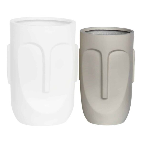 FLOWER POT-TOTEM Φ32x52cm, Cement Απόχρωση Sand Φ32x52cm - Image 2