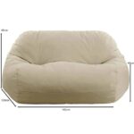 LOFT Πουφ Καναπές 100% Αδιάβροχο, Ύφασμα Sand 145x120x65cm - Image 3