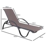 NEXT Ξαπλώστρα, Στοιβαζόμενη Αλουμίνιο Βαφή Ανθρακί Textilene Cappuccino 67x194x29/47cm - Image 3