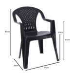 PORTOFINO Πολυθρόνα Τραπεζαρίας Κήπου - Βεράντας, PP Ανθρακί, Στοιβαζόμενη 57x56x80cm - Image 4