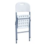 FOSTY Καρέκλα Πτυσσόμενη, Μέταλλο Βαφή Γκρι, HDPE Άσπρο 56x47x84cm - Image 2