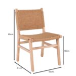 COMO Καρέκλα Τραπεζαρίας Φυσικό, Κάθισμα Paper Rope 50x61x85cm - Image 6