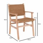 COMO Πολυθρόνα Τραπεζαρίας Φυσικό, Κάθισμα Paper Rope 63x59x86cm - Image 6