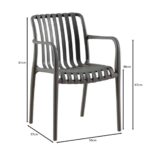 MODA-N Πολυθρόνα Στοιβαζόμενη PP, Στοιβαζόμενη Απόχρωση Γκρι 56x57x81cm - Image 3