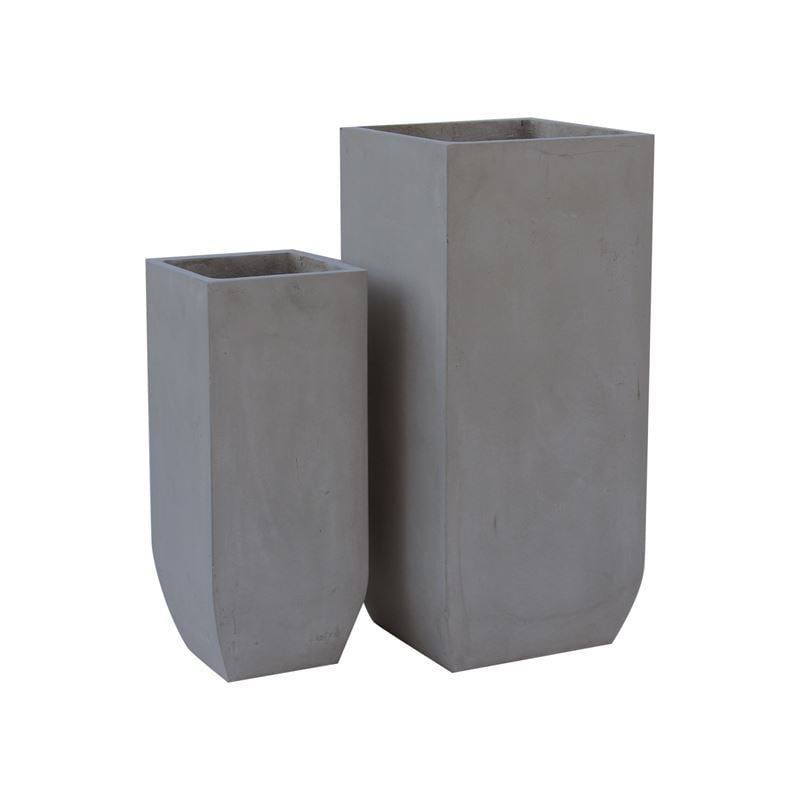 flower-pot-1-set-2-temachion-cement-grey-enlarge FLOWER POT-1 Set 2 τεμαχίων Cement Grey 25x25x60cm 35x35x80cm - Image 1
