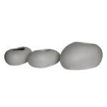 FLOWER POT-ROCK Set 3 τεμαχίων, Cement Απόχρωση White 40x30x19- 50x32x19- 56x43x29cm